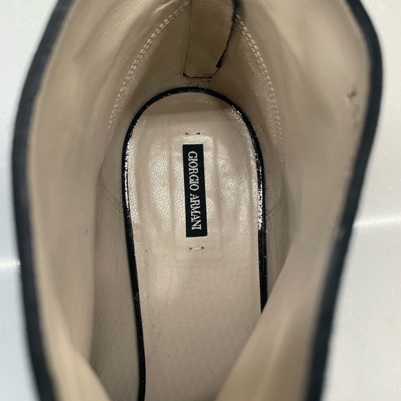 Giorgio Armani Black Patent Leather Tux Boots Size 40 9.5 - Picture 3 of 8